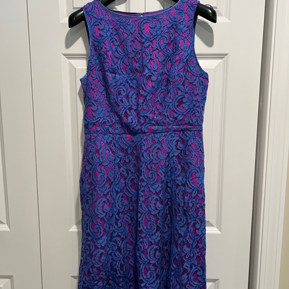 Adrianna Papell Blue and Purple Lace Dress